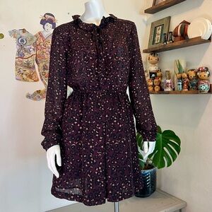 Ann Taylor LOFT Purple Cheetah Animal Print Dress